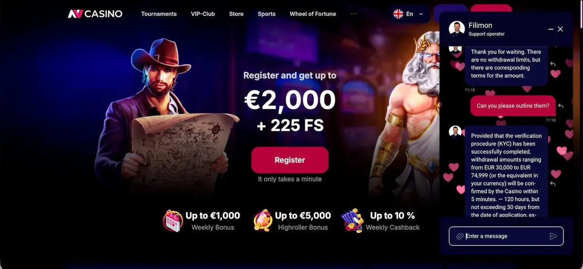 NV casino Casino-Startseite mit dem Willkommensbonus